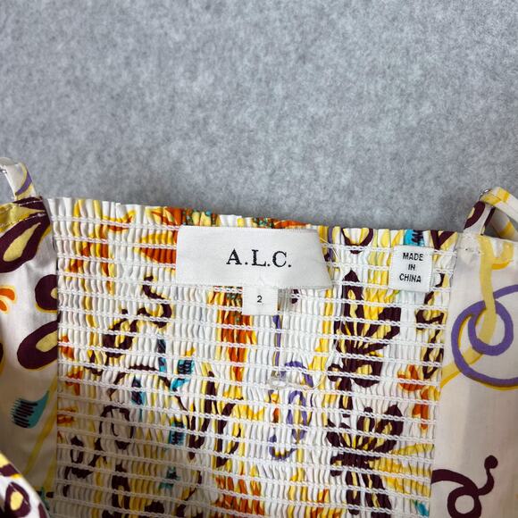 A.L.C. Lilah Floral Sleeveless Maxi Dress Size 2 Side Pockets - Picture 10 of 11